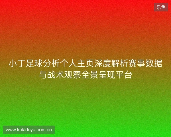 小丁足球分析个人主页深度解析赛事数据与战术观察全景呈现平台