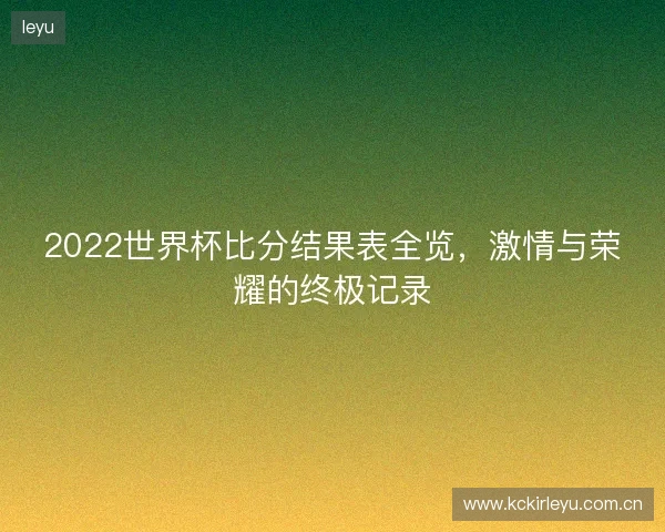 2022世界杯比分结果表全览，激情与荣耀的终极记录