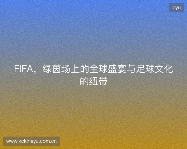 FIFA，绿茵场上的全球盛宴与足球文化的纽带